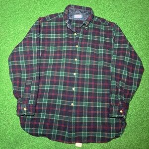 Vintage Pendleton Woolen Mills Virgin Wool Plaid Button Up Large Flannel Shirt